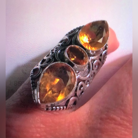 Citrine 925 Sterling Silver Ring - Picture 1 of 5